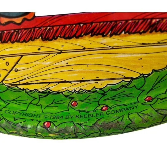 Vintage Keebler Elf Christmas Metal 10.5" Serving Tray With Santa & Baking Elves - Picture 9 of 11